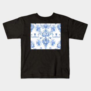 Midsummer Festival Flowers (blue) Kids T-Shirt